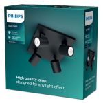 Philips Runner LED Spot Metall Svart | Passande för 4x GU10